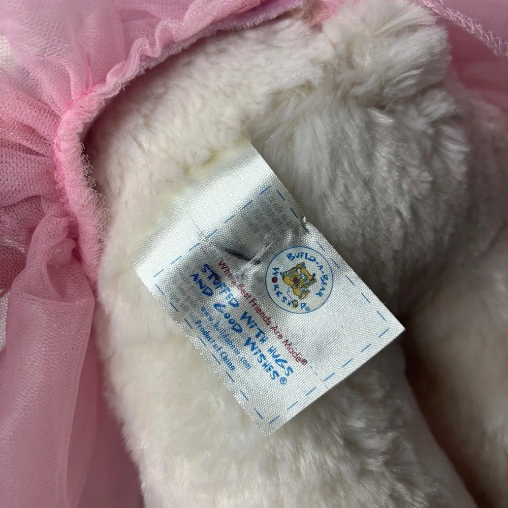Build-A-Bear Workshop Cream Teddy Bear in Pink Ballerina Tutu Dress Plush Toy